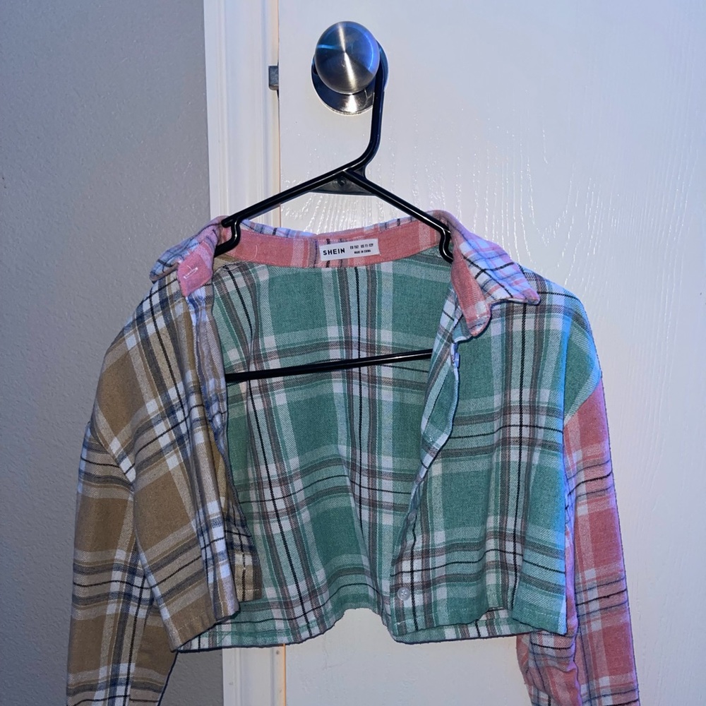 SHEIN crop top flannel